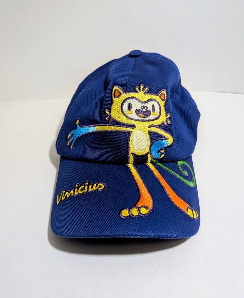 Hat Rio 2016 Olympics Vinicius Mascot Blue Baseball Cap Official Embroidered